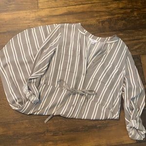 Gray and striped dress